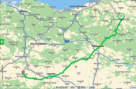 Itinéraire de Castanares de Rioja à St Jean Pied de Port (210 km)