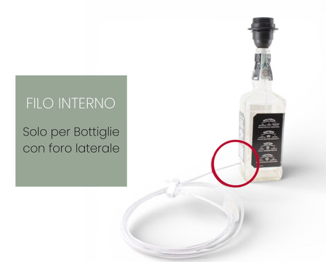 Una lampada bottiglia creata con il nostro kit portalampada e27 oro
