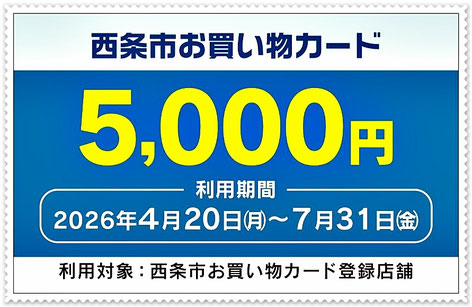国の重点支援地方交付金活用事業【西条市お買い物カード】