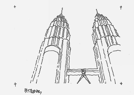 Petronas Skyscraper Sketch Heidi Mergl Architect
