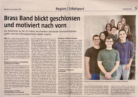 Zeitungsbericht der GV in Die Botschaft, 27. Januar 2026