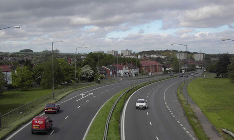 Rubery Bypass looking north-east - photographer on Whettybridge Road bridge. Frankley Beeches can be seen on the left, Rubery Hill is right of centre. Rubery centre is to the right of the picture.