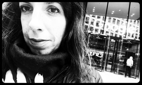 Irene infront of Google in London