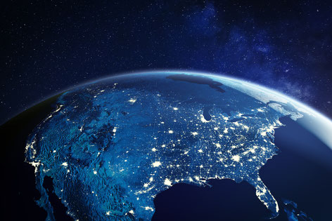Die USA bei Nacht aus dem Weltraum
