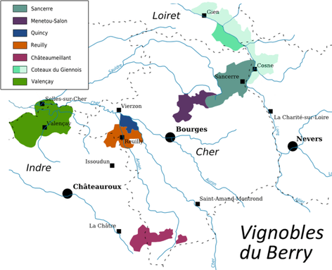 carte-vignobles-aoc-departement-Cher-Berry-source-Wikipedia