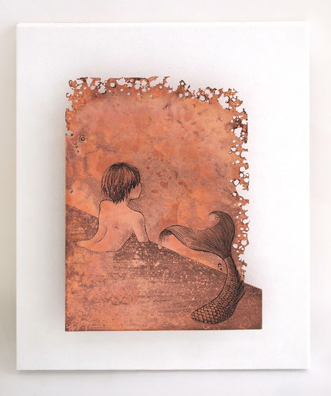 「the other side L」 腐蝕銅レリーフ/200×150mm /¥198,000(税込み)