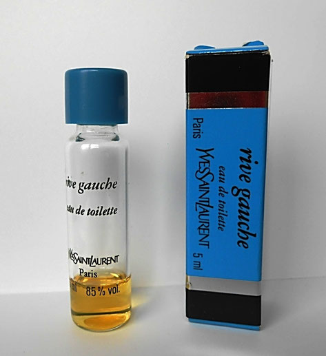 YSL -  RIVE GAUCHE : EAU DE TOILETTE 5 ML - FLACON TUBULAIRE EN VERRE TRANSPARENT