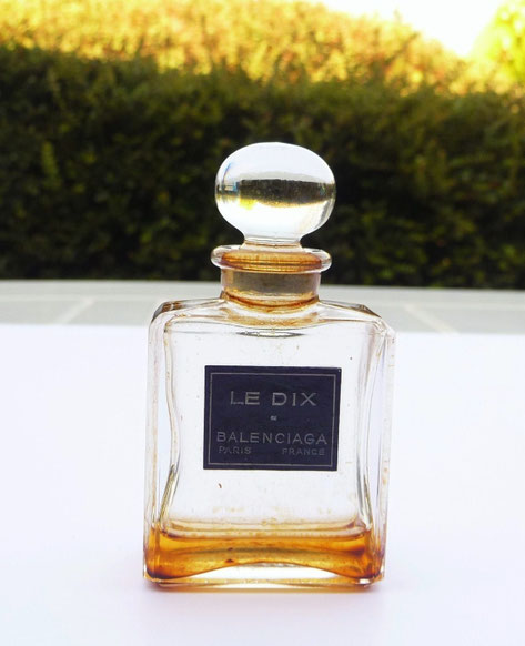 BALENCIAGA - LE DIX, ANCIEN FLACON PARFUM - BOUCHON OVALE EN VERRE