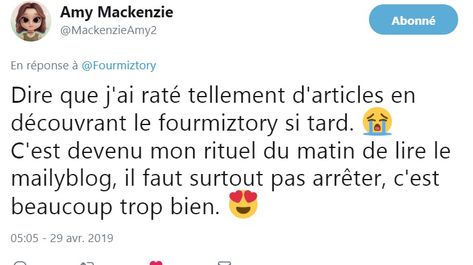 Commentaire twitter #MailyBlog !