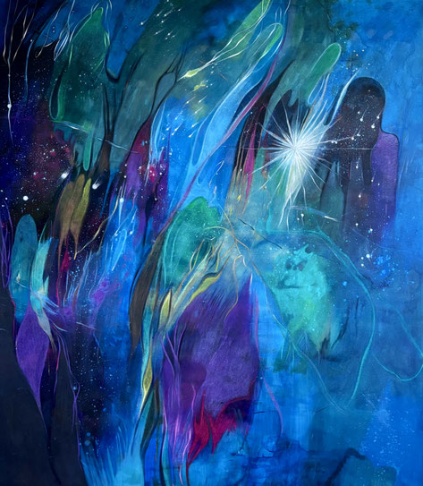 "Near Vega" | 160 x 180 cm, Zeitschichtung 2000-2024 auf Leinen.