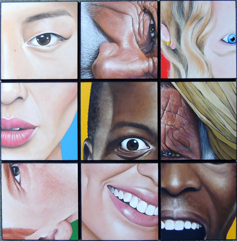 6 visages, 6 portraits, couleurs du monde