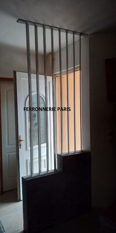 fabrication brise vue ou brise soleil en fer sablé,metalisé,thermolaqué en gris