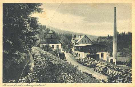 Bild: Wünschendorf Erzgebirge  Hammermühle Neunzehnhain Popstkarte 1930