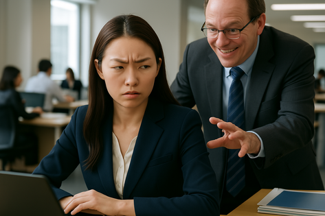 セクハラを働こうとする男性のイメージ