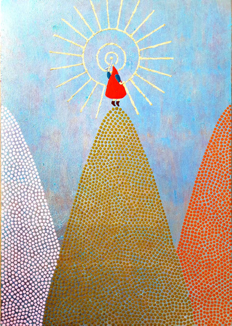 タイトル：「ピカッ！！」 　サイズ：A5 　技法：アクリル画 