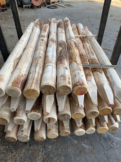 Rundpfähle, Eiche, Roh - Pfähle