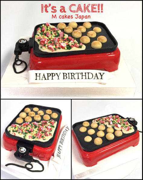 mcakesjapan“TAKOYAKI PARTY” CAKE！ It's all handmade and all edible Homemade Fondant cake！たこ焼きパーティー🎉たこ焼き機ケーキ🎂 #takoyaki #takoyakiparty #japanesefood #takoyakicake #Takoyakimachine #birthdaycake #Takoyakimachinecake #たこ焼き機ケーキ #たこ焼き #たこ焼きパーティー #タコパ #たこ焼き好き #