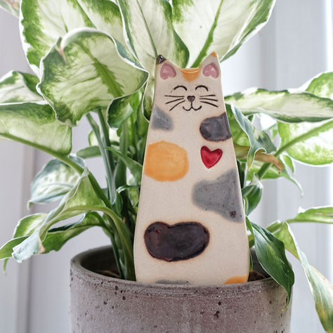 Keramik Topfstecker Katzen