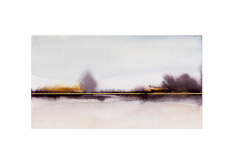 Aquarell Landschaft minimalistisch schlicht modern Kunst Arztpraxis Büro Natur minimalistisch Kunstdruck Bild
