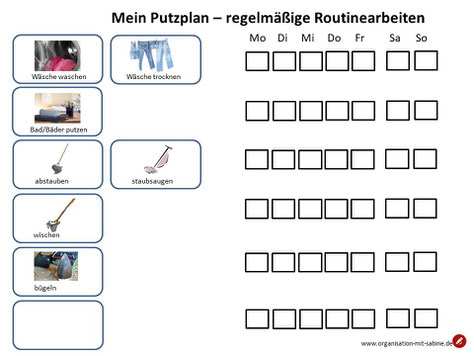 Putzplan Routinearbeiten Einfache Organisation Rezepte