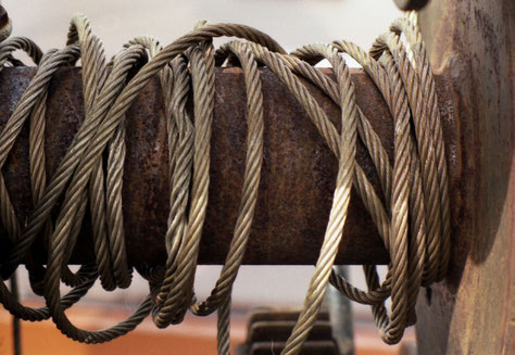 Stahlseil, Winde, Schiff, Detail