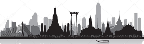 (Silhouette of skyline of Bangkok's city, Yurkaimmortal, Depositphotos) 
