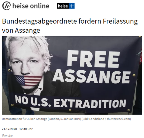 21.12.2020 - Bundestagsabgeordnete fordern Freilassung von Assange