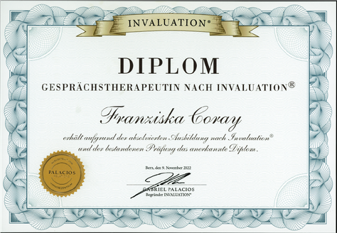 Diplom Gesprächstherapeutin nach Invaluation