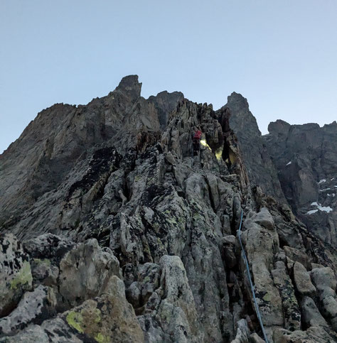 Arête du Promontoire, Grand Pic de la Meije, Traversée de la Meije, Refuge du Promontoire, les Enfetchores, Mejie, Überschreitung Barre des écrin, écrinmassiv, La Grave