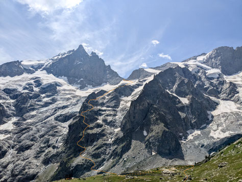 Grand Pic de la Meije, Traversée de la Meije, Téléphérique des Glaciers de la Meije (Gare de Peyrou d' Amont), Refuge du Promontoire, les Enfetchores, Mejie, Überschreitung Barre des écrin, écrinmassiv, La Grave