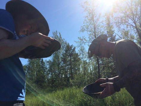 Goldwaschen im Norden von Schweden