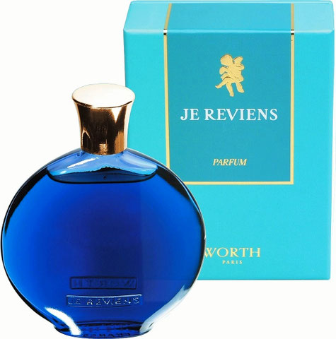 WORTH - JE REVIENS : PARFUM - FLACON "MONTRE" - VERRE BLEU, CREATION LALIQUE