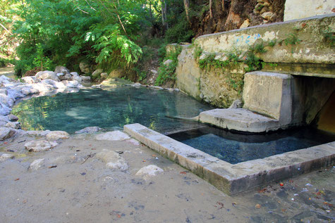 The hot spring next to the river