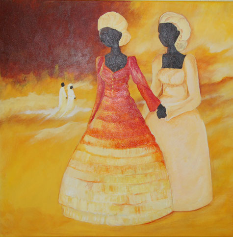 Afrikanische Frauen als Acrymalerei