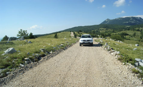 Verlauf der Piste über die Hochebene