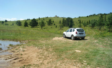 Schöner Rastplatz neben der Piste