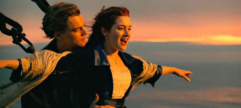 Les beaux baisers de films romantiques : "Titanic".