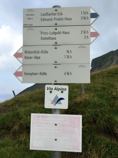 Am Himmeleck, 6 3/4 h bis zur Kemptner Hütte 
