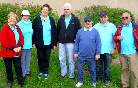 Boule-Ligateam 2014 v.l. Luzie, Hannelore, Margot, Walter, Klaus, Helmut, Wilhelm. Es fehlt: Karola