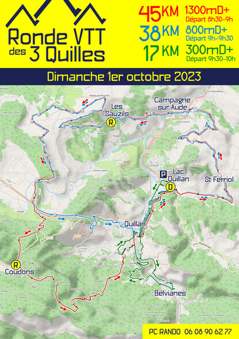 Parcours de la Ronde VTT des 3 Quilles