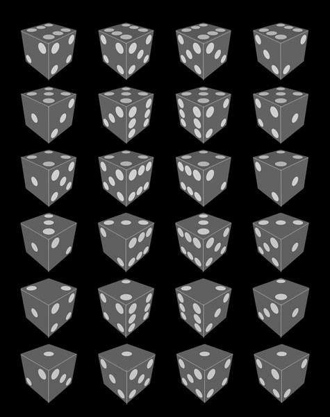 3D Würfel - 24 Isometrien