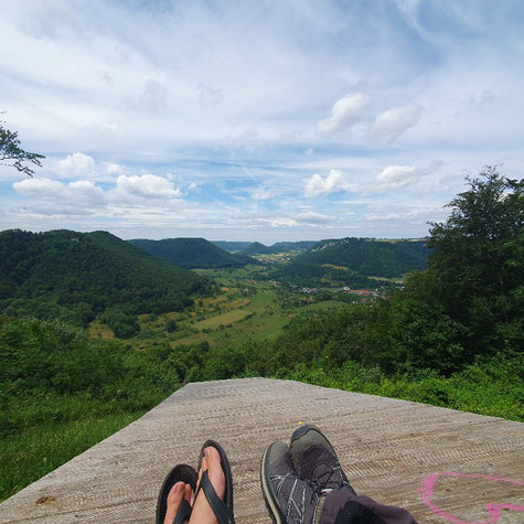 Ein Ausblick auf die Landschaft der schwäbischen Alb.