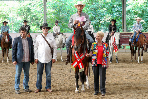 Reinhard Hochreiter und GFH Sonar SeGanges sind Internationale Österreichische Meister Reining Open Vollblutaraber. Foto: CK Photographics