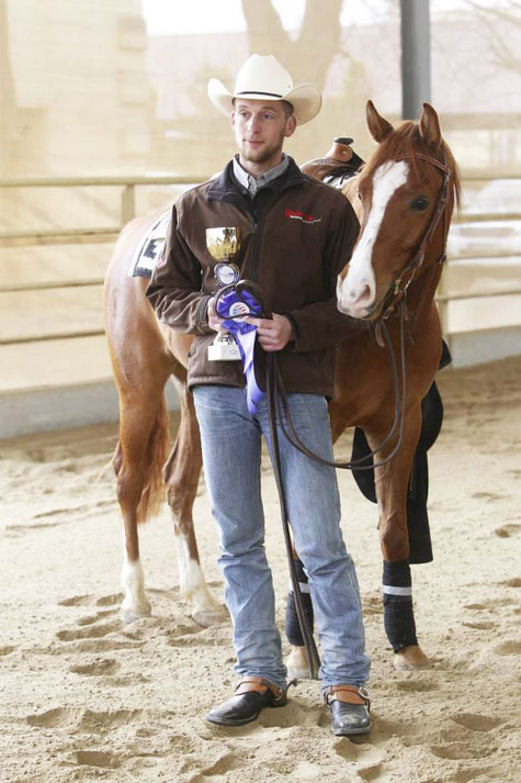 Reinhard Hochreiter mit Rosaleda Qahira, Open-Champion.