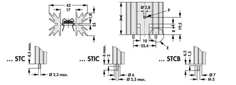 Fischer Elektronik SK 129 基板取付用押出成形ヒートシンク トランジスタクリップマウント