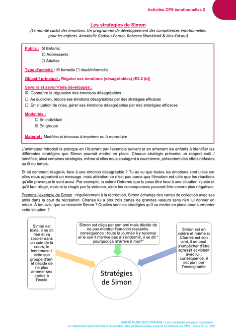Compétences psychosociales. CPS. Référentiel opérationnel à destination des professionnels experts et formateurs CPS. Tome 2. Fiches d'activités CPS. PDF gratuit compétences psychosociales. Formation.
