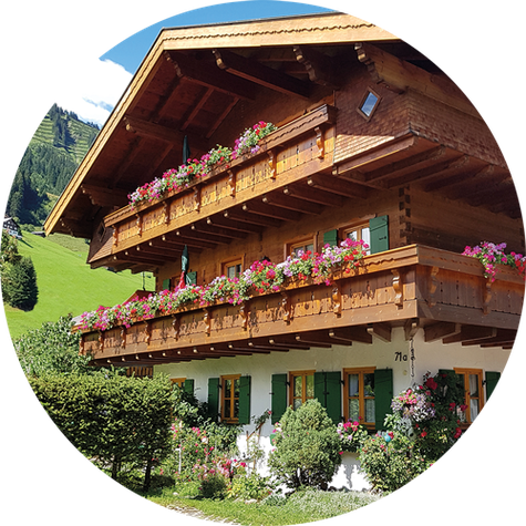 Huber Ferienwohnungen, Ferienwohnungen in Mittelberg im Kleinwalsertal für 2 bis 5 Personen. Apartement, finnische Sauna, einheimische Gastgeber, WLAN, Mittelberg, Bödmen