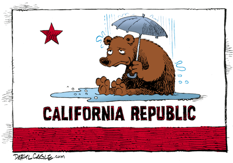 "California rain revised", January 11, 2023/ Daryl Cagle.com