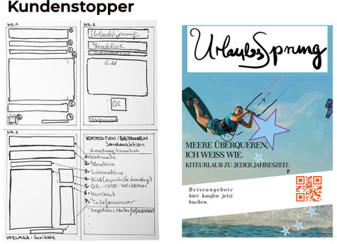 Scribble-Layout und Digital-Layout, © Ellen Habenicht, Foto eigene Quelle