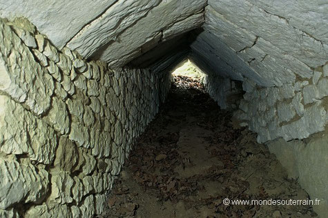 Entrée en bâtière dans un souterrain du Poitou (Photo J. et L. Triolet)